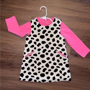 Mini Boden Cow Print Dress Set (2-3T)